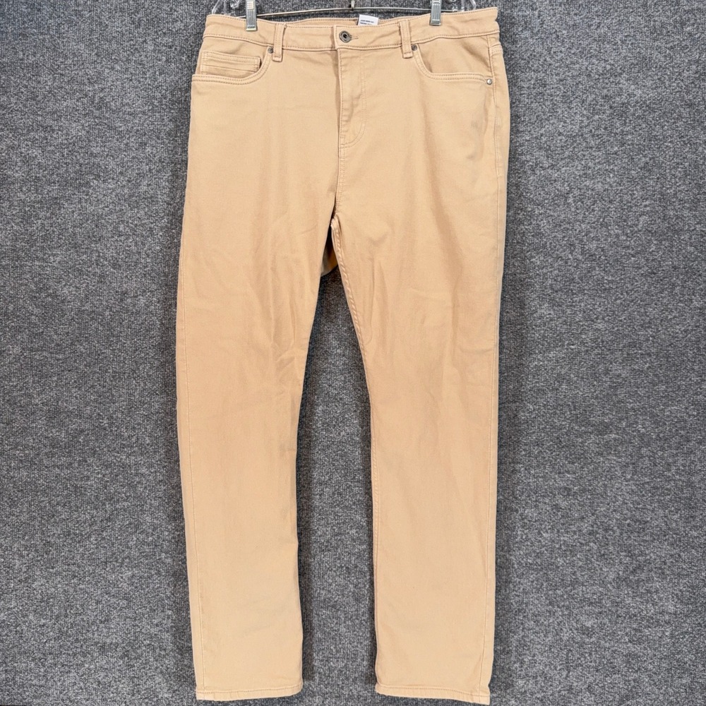 The Perfect Jean NYC Pants Mens 36x32 Tan Slim Thick Stretch Chino Casual